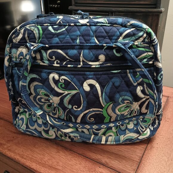 Vera Bradley Large Satchel in Mediterranean Blue - Picture 2 of 6